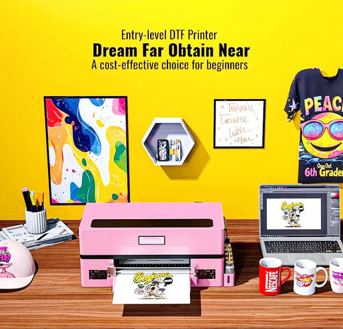 DTF Creative Printer with Cutter & Oven for Dark/Light T-Shirts, Hoodie,Pillow,Different Fabrics