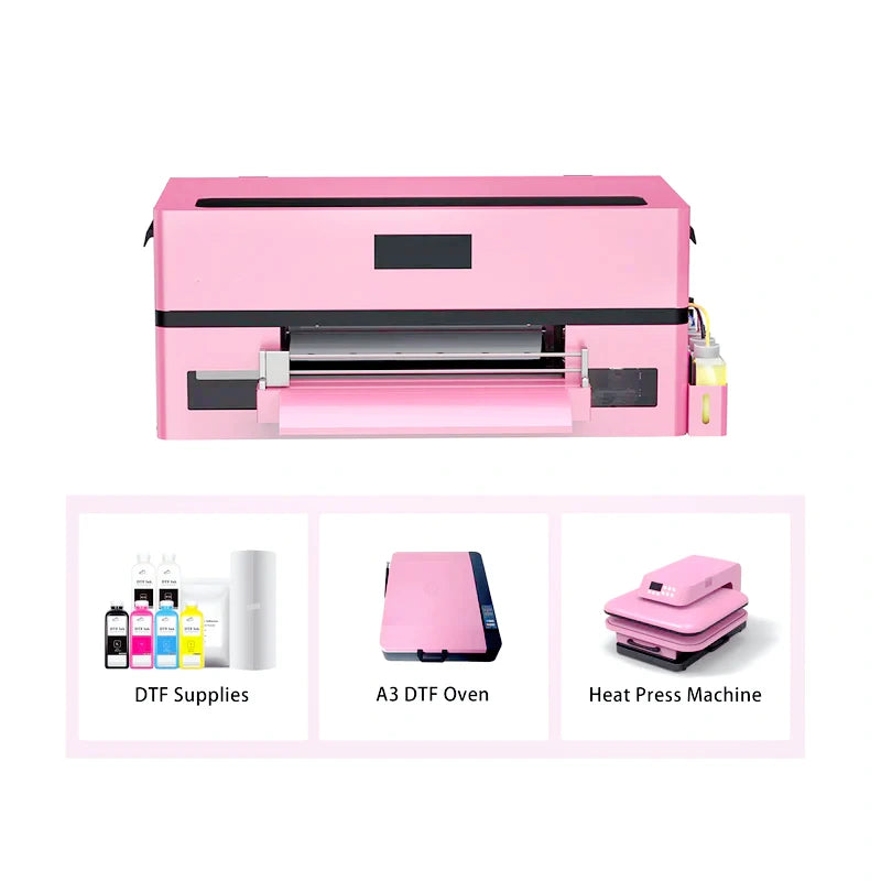 DTF Creative Printer with Cutter & Oven for Dark/Light T-Shirts, Hoodie,Pillow,Different Fabrics