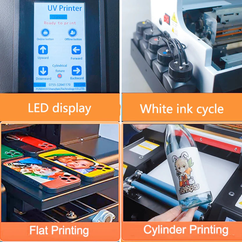 L1800 DTG printer T-shirt machine, 2880 x1440dpi, with vacuum platform and bottle holder, suitable for T-shirt printing, glass, acrylic leather stickers