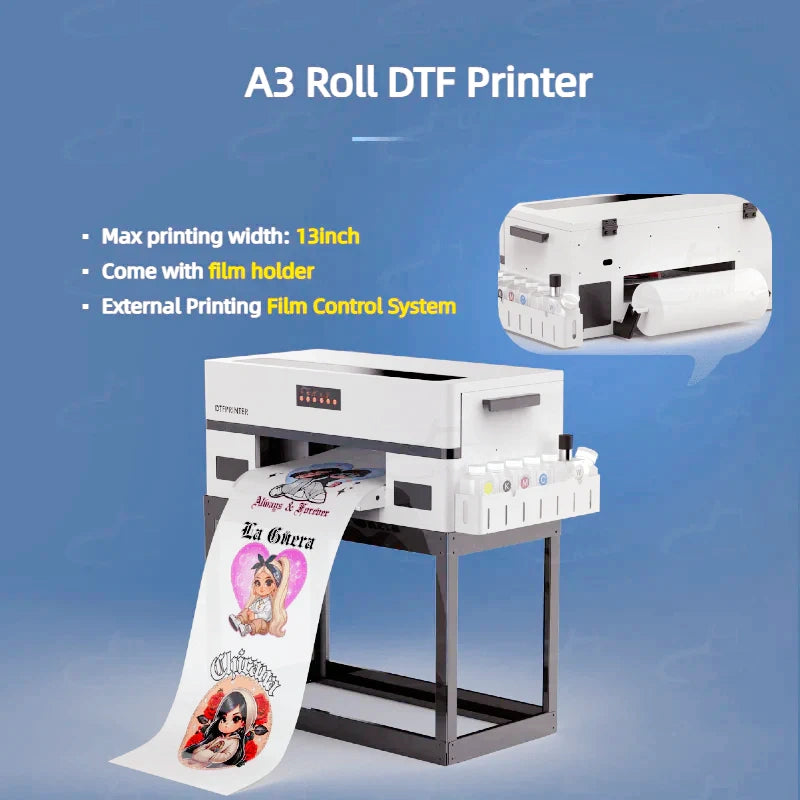 DTF Creative Printer with Cutter & Oven for Dark/Light T-Shirts, Hoodie,Pillow,Different Fabrics