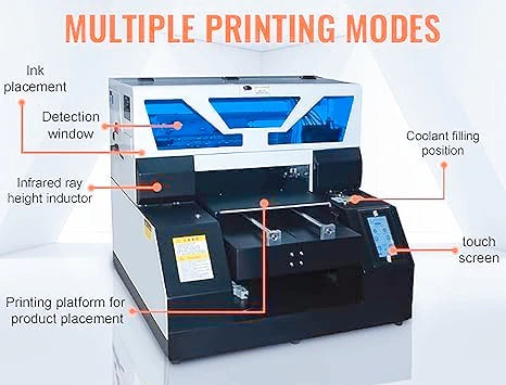 L1800 DTG printer T-shirt machine, 2880 x1440dpi, with vacuum platform and bottle holder, suitable for T-shirt printing, glass, acrylic leather stickers