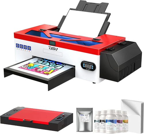 DTF L1800 printer has a built-in white ink circulation system, suitable for dark/light T-shirts, hoodies, pillows and other different fabrics