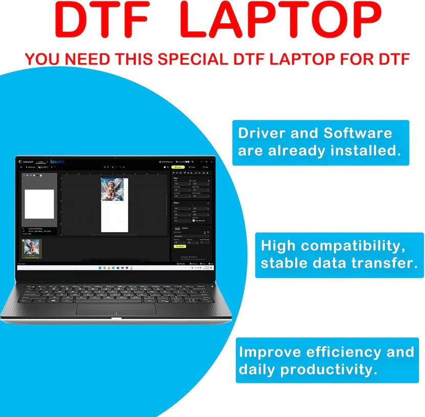 DTF printer with roll feeder, white ink circulation and easy operation, DTF printer package suitable for dark and light garments