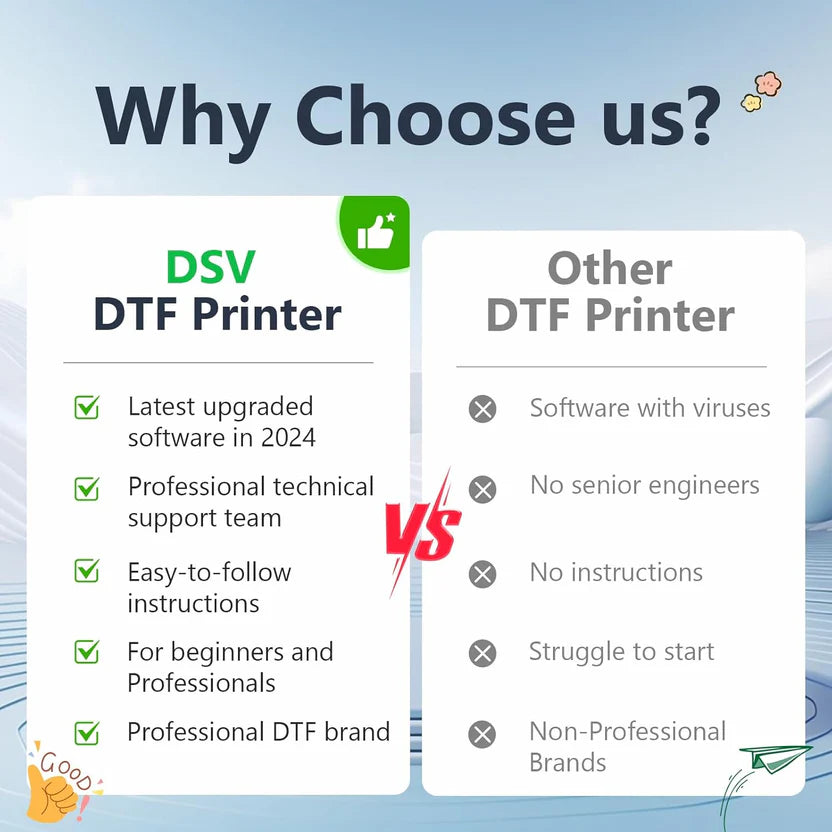 DTF L1800 printer has a built-in white ink circulation system, suitable for dark/light T-shirts, hoodies, pillows and other different fabrics
